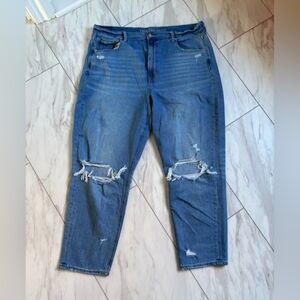 American Eagle Outfitters Blue Distressed Mom Jeans